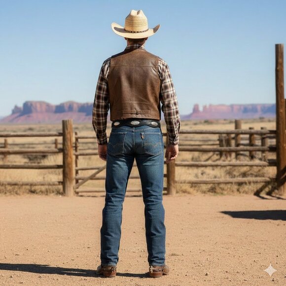 Montana Silversmiths Men's Buckle with Hand Tooled Custom Made Leather Belt - Picture 3 of 12
